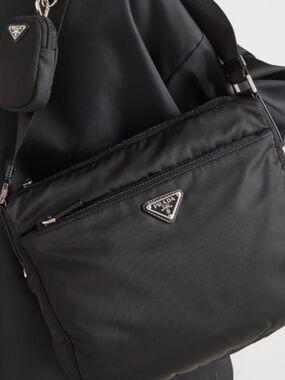 Prada Re- Nylon messenger bag with pouch